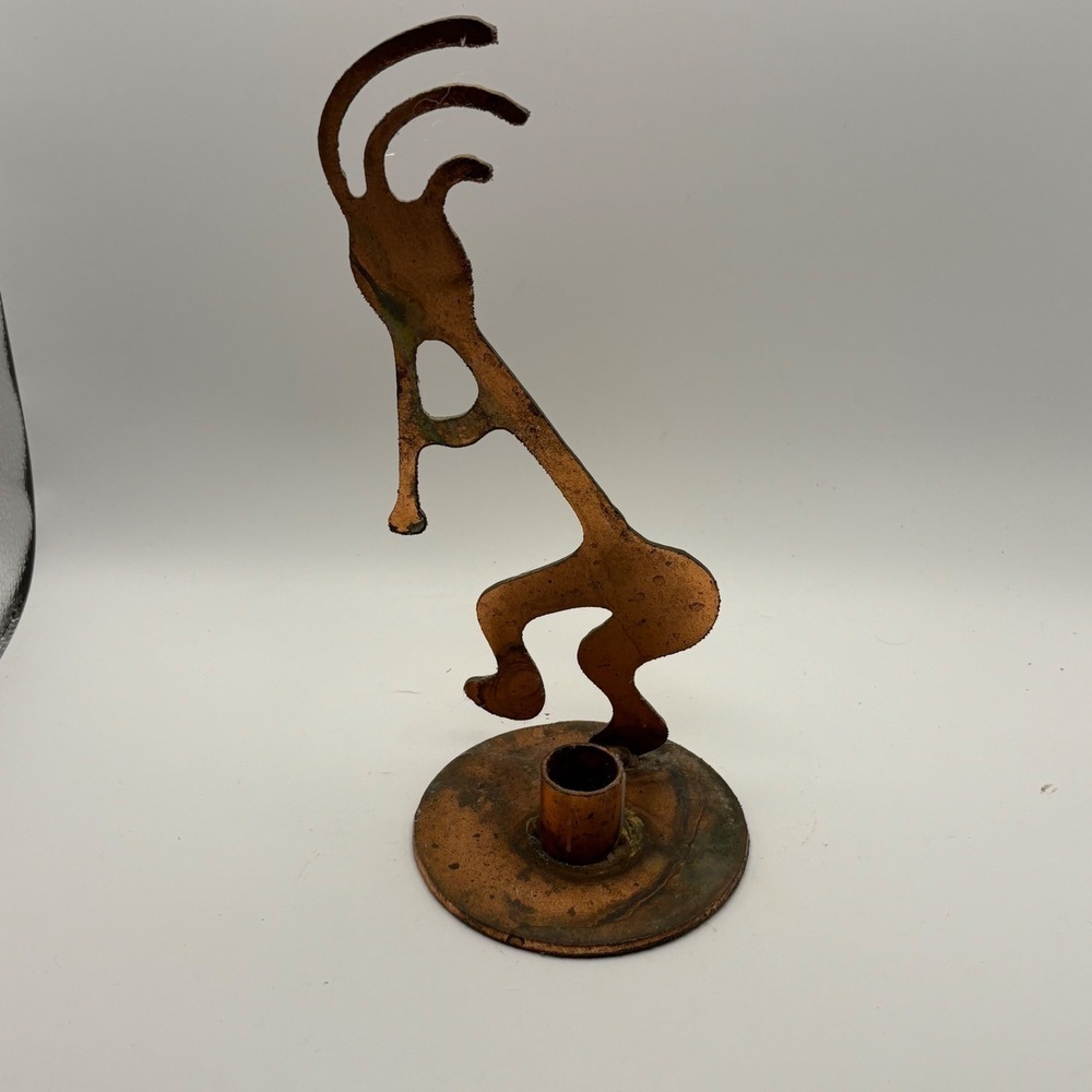 Copper Metal Art Candle Holder Abstract Figure‎ Sculpture Home Decor